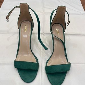 Green ankle strap heels